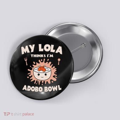 Adobo Bowl Chicken Lola Cuisine Philippine Flag Grandma Button