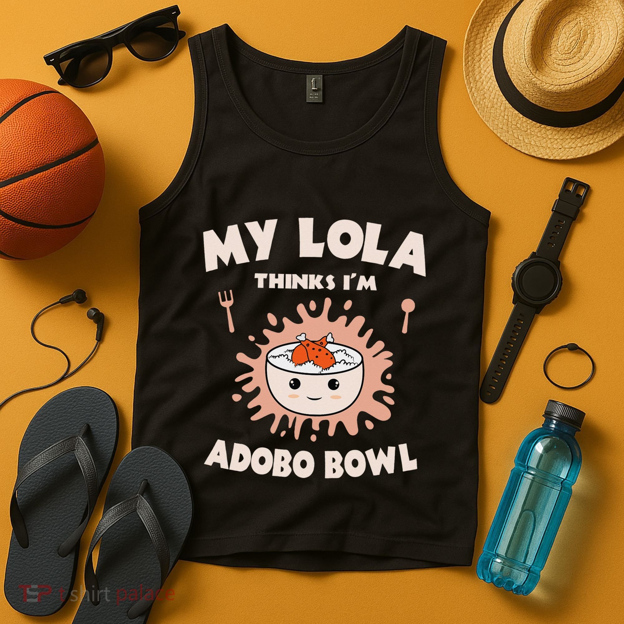 Adobo Bowl Chicken Lola Cuisine Philippine Flag Grandma Tank Top