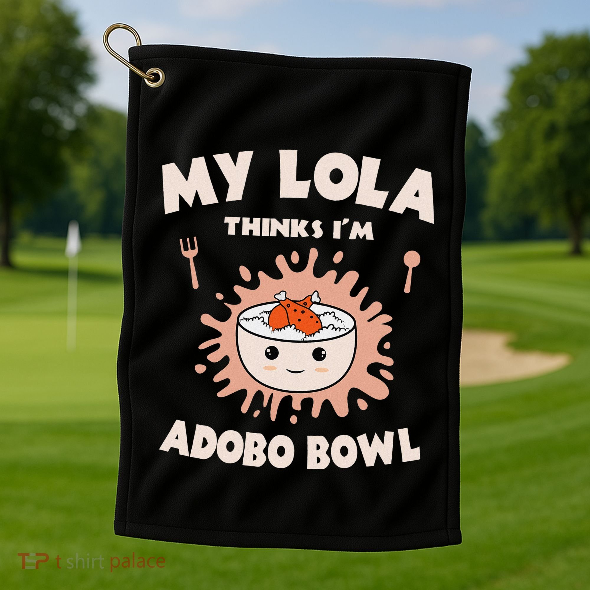 Adobo Bowl Chicken Lola Cuisine Philippine Flag Grandma Golf Towel