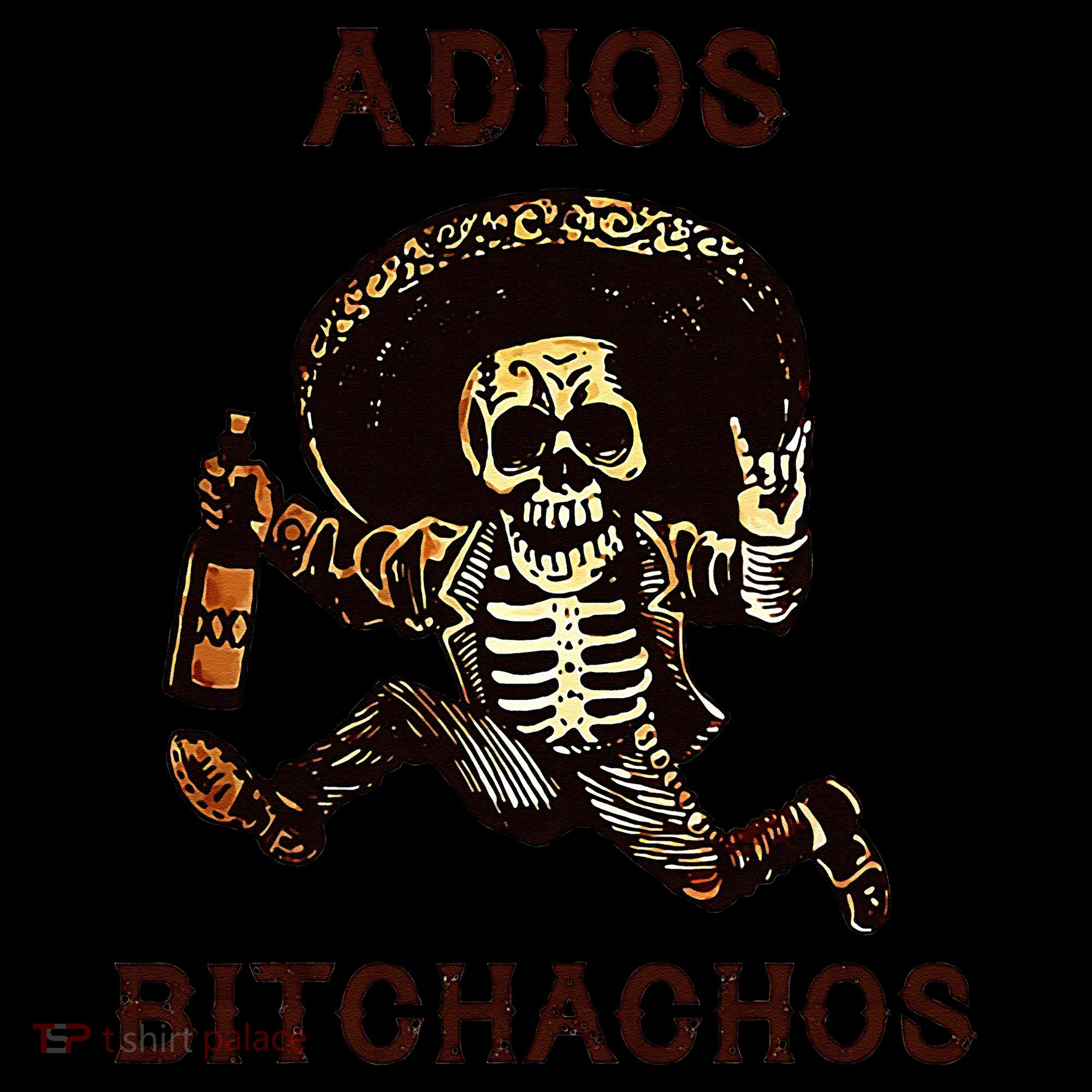 Adios Bitchachos Cinco De Mayo Skeleton Drinking Tank Top