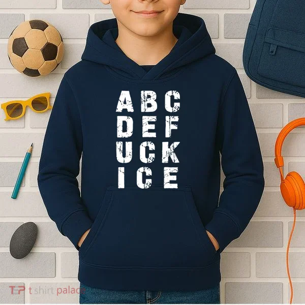 A B C D E FUCK ICE Kids Hoodie