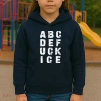 A B C D E FUCK ICE Kids Hoodie thumb 3