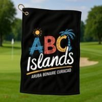 Aruba Bonaire Curacao Cruise Vacation Souvenirs Caribbean Great Gift Golf Towel thumb 1