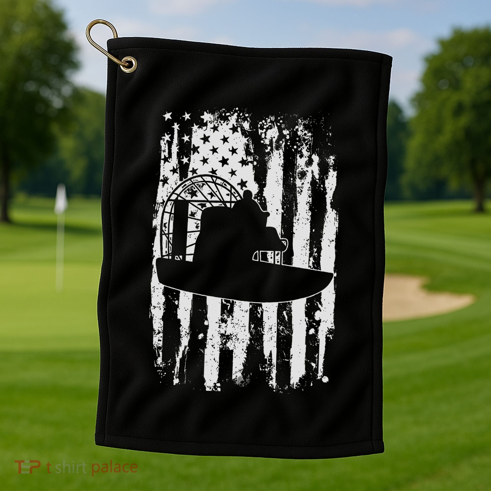 Airboat Boat Captain Gift Golf Towel