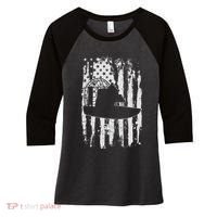 Airboat Boat Captain Gift Women's Tri-Blend 3/4-Sleeve Raglan Shirt thumb 0