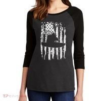 Airboat Boat Captain Gift Women's Tri-Blend 3/4-Sleeve Raglan Shirt thumb 2