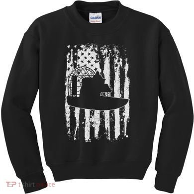 Airboat Boat Captain Gift Kids Sweatshirt