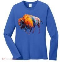 American Buffalo Cute Gift Buffalo Cute Gift American Bison Cute Gift Meaningful Women's Long Sleeve Shirt thumb 0