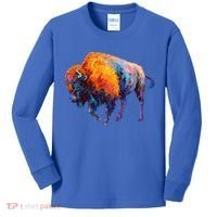 American Buffalo Cute Gift Buffalo Cute Gift American Bison Cute Gift Meaningful Kids Long Sleeve Shirt thumb 0