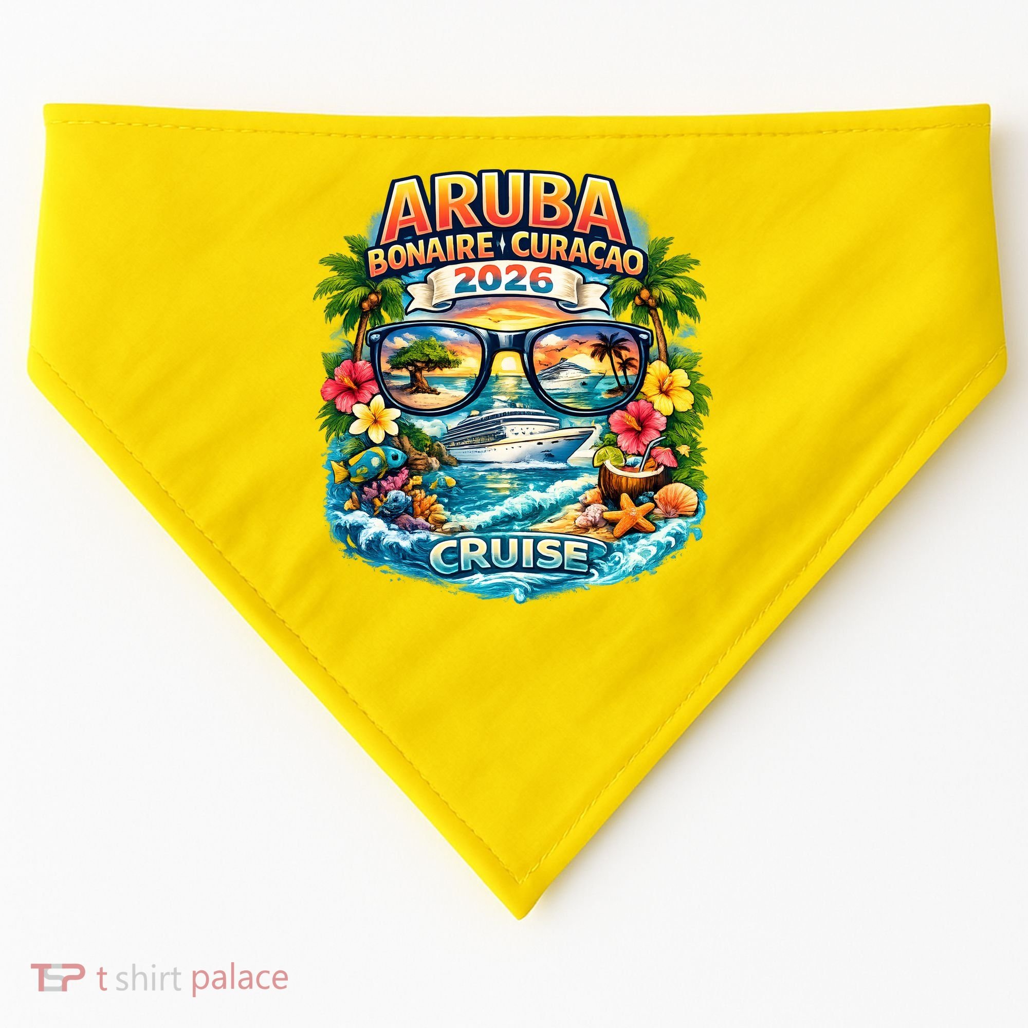 Aruba Bonaire Curacao Cruise 2026 USA-Made Doggie Bandana