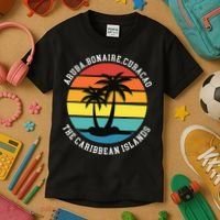 Aruba Bonaire Curacao The Caribbean Islands Vacation Kids T-Shirt thumb 3