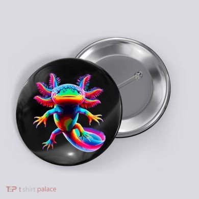 Axolotl Beautiful Colorful Axolotl Button
