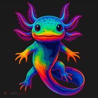 Axolotl Beautiful Colorful Kawaii Axolot T-Shirt thumb 7
