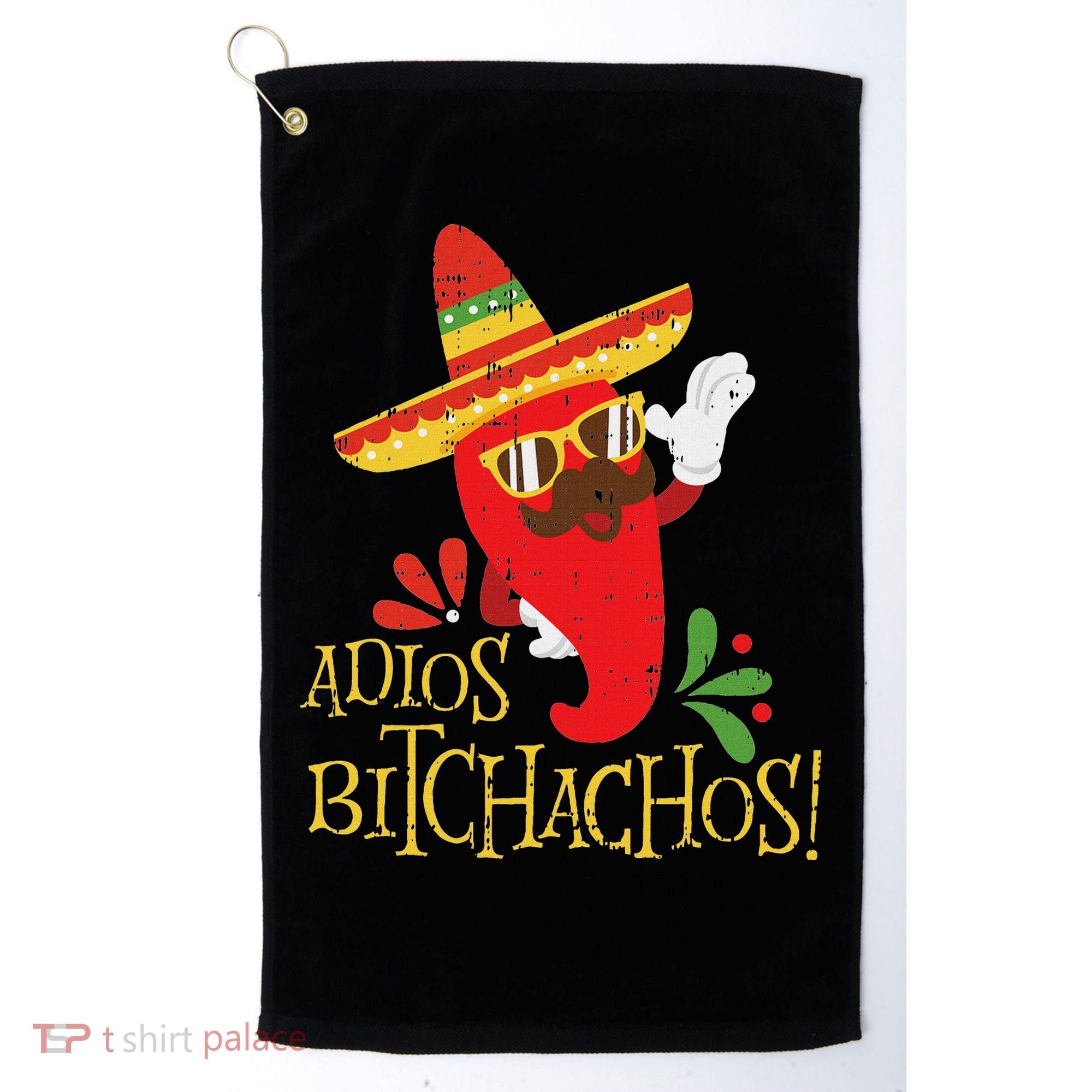 Adios Bitchachos Cinco De Mayo Mexican Chili Peppers Golf Towel