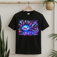 Axolotl Beautiful Colorful Art Axolotl T-Shirt thumb 2