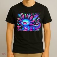 Axolotl Beautiful Colorful Art Axolotl T-Shirt thumb 3