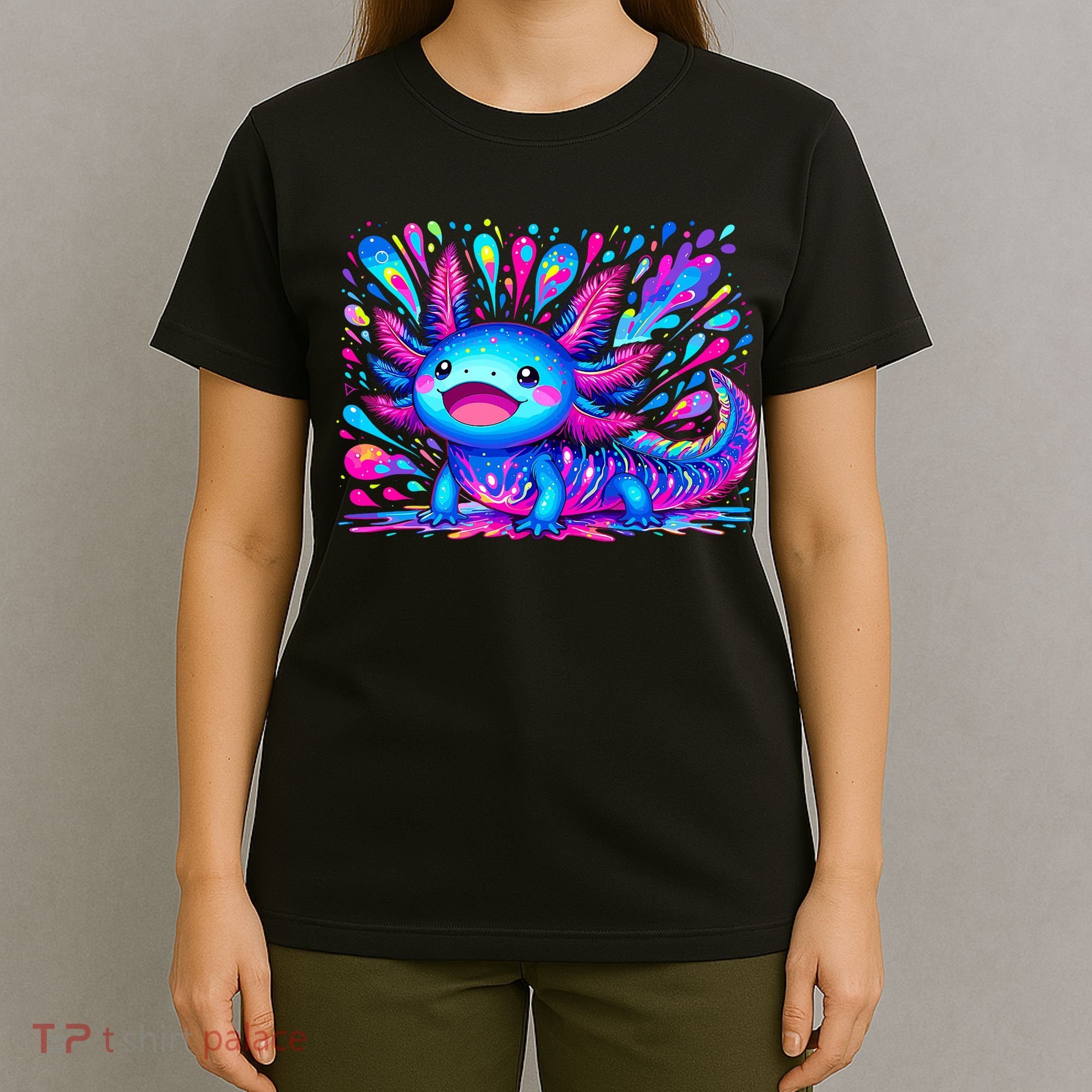 Axolotl Beautiful Colorful Art Axolotl T-Shirt