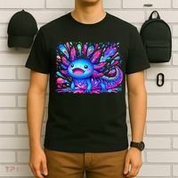 Axolotl Beautiful Colorful Art Axolotl T-Shirt thumb 6