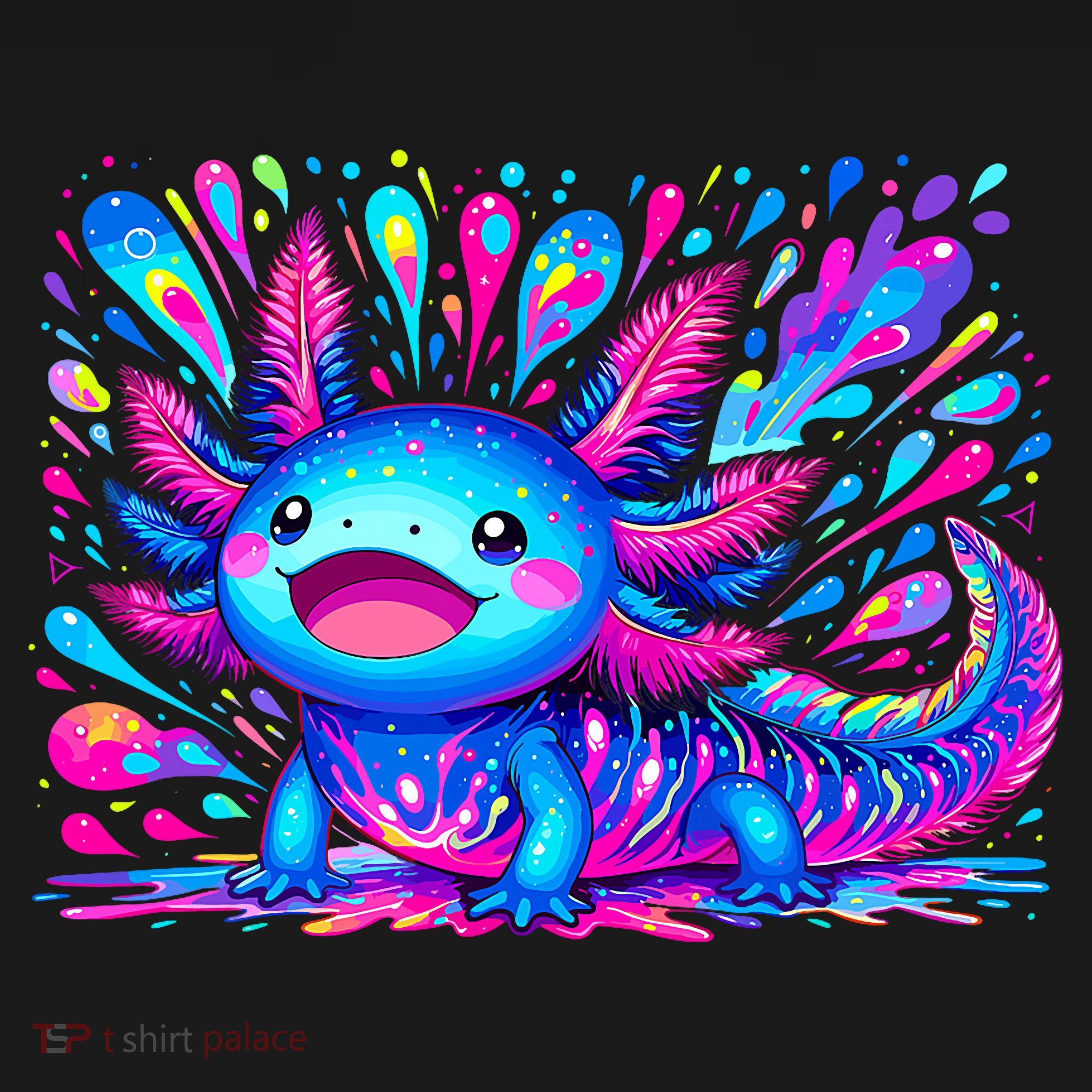 Axolotl Beautiful Colorful Art Axolotl T-Shirt