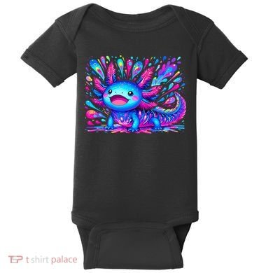 Axolotl Beautiful Colorful Art Axolotl Baby Bodysuit