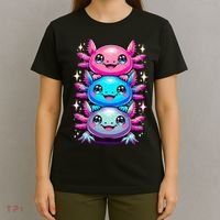 Axolotl Beautiful Colorful Art Axolotls T-Shirt thumb 4