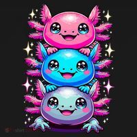 Axolotl Beautiful Colorful Art Axolotls T-Shirt thumb 7