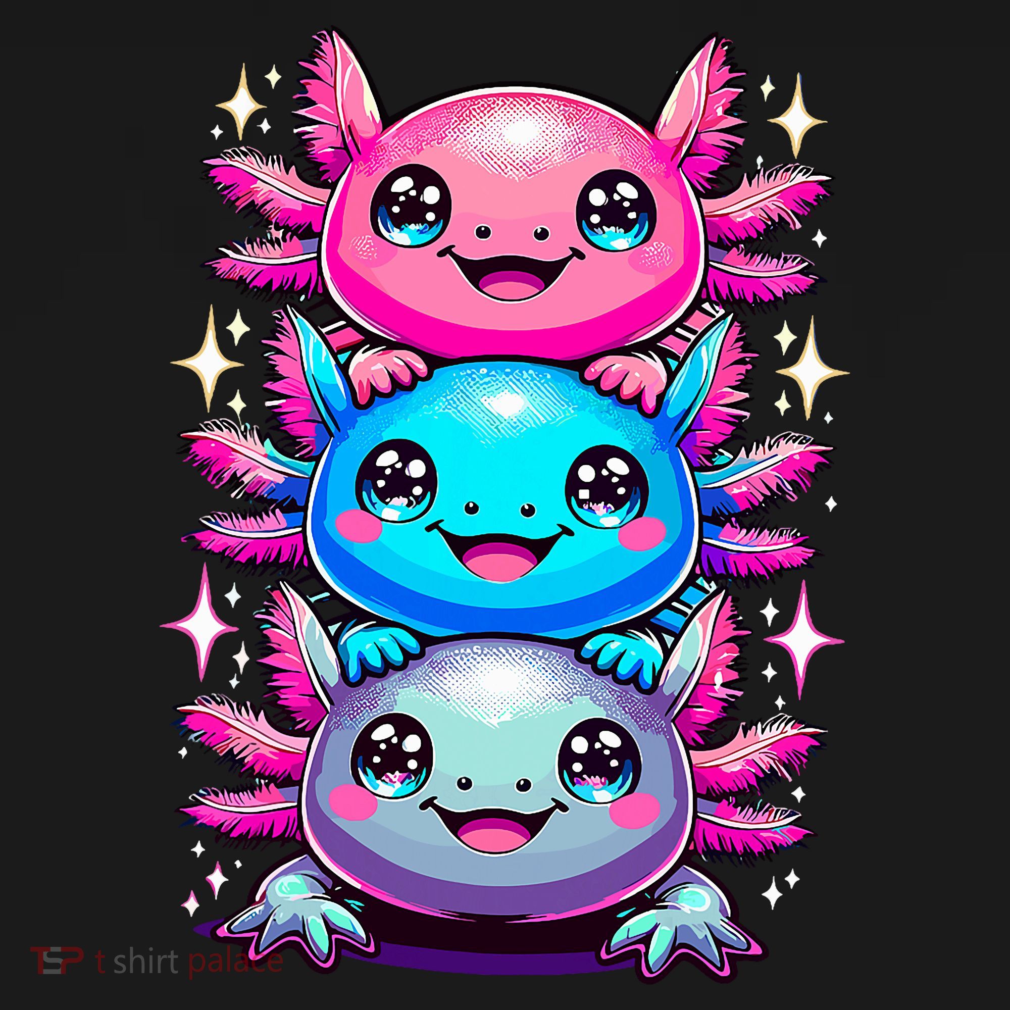Axolotl Beautiful Colorful Art Axolotls T-Shirt