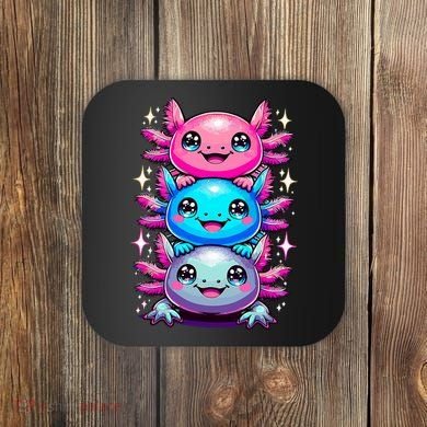 Axolotl Beautiful Colorful Art Axolotls Coaster