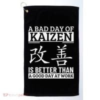 A Bad Day Of Kaizen Funny Japanese Kaizen Golf Towel thumb 0
