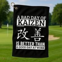 A Bad Day Of Kaizen Funny Japanese Kaizen Golf Towel thumb 1