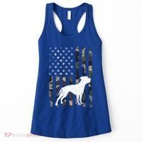 American Bulldog Dog Dad Mom Camouflage Usa Flag Great Gift Women's Tank Top thumb 0