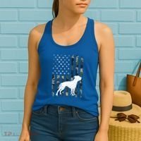 American Bulldog Dog Dad Mom Camouflage Usa Flag Great Gift Women's Tank Top thumb 2