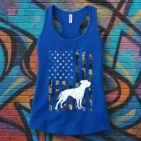 American Bulldog Dog Dad Mom Camouflage Usa Flag Great Gift Women's Tank Top thumb 3
