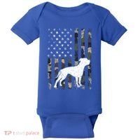 American Bulldog Dog Dad Mom Camouflage Usa Flag Great Gift Baby Bodysuit thumb 0