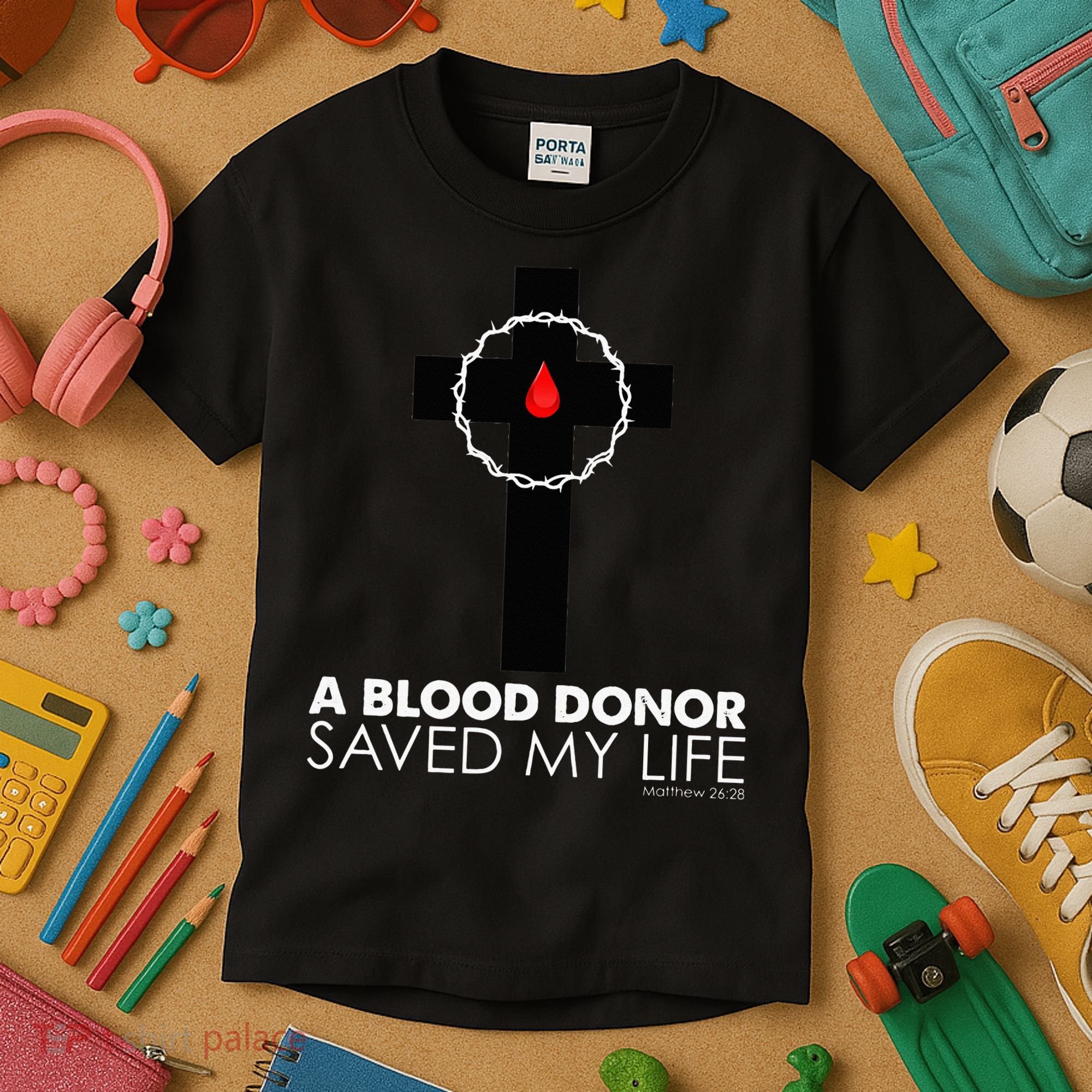 A Blood Donor Saved My Life funny christian Kids T-Shirt