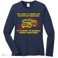 Amherst Bus Driver My Foot's Gonna Be So Far Up Your Ass Women's Long Sleeve Shirt thumb 0