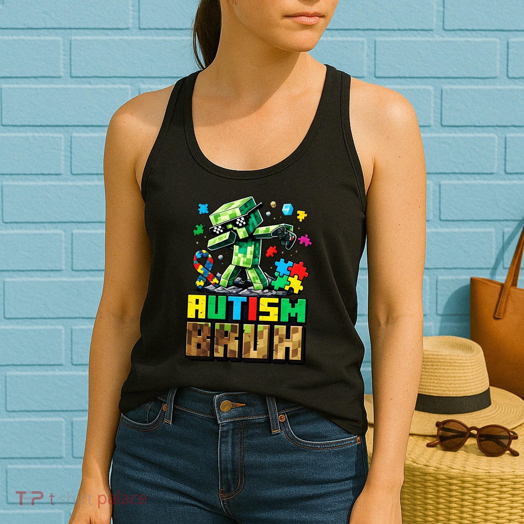 Autism Bruh Dab ASD Awareness Gameing Women's Tank Top