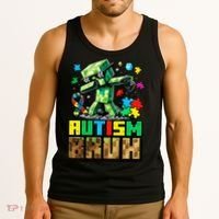 Autism Bruh Dab ASD Awareness Gameing Tank Top thumb 3