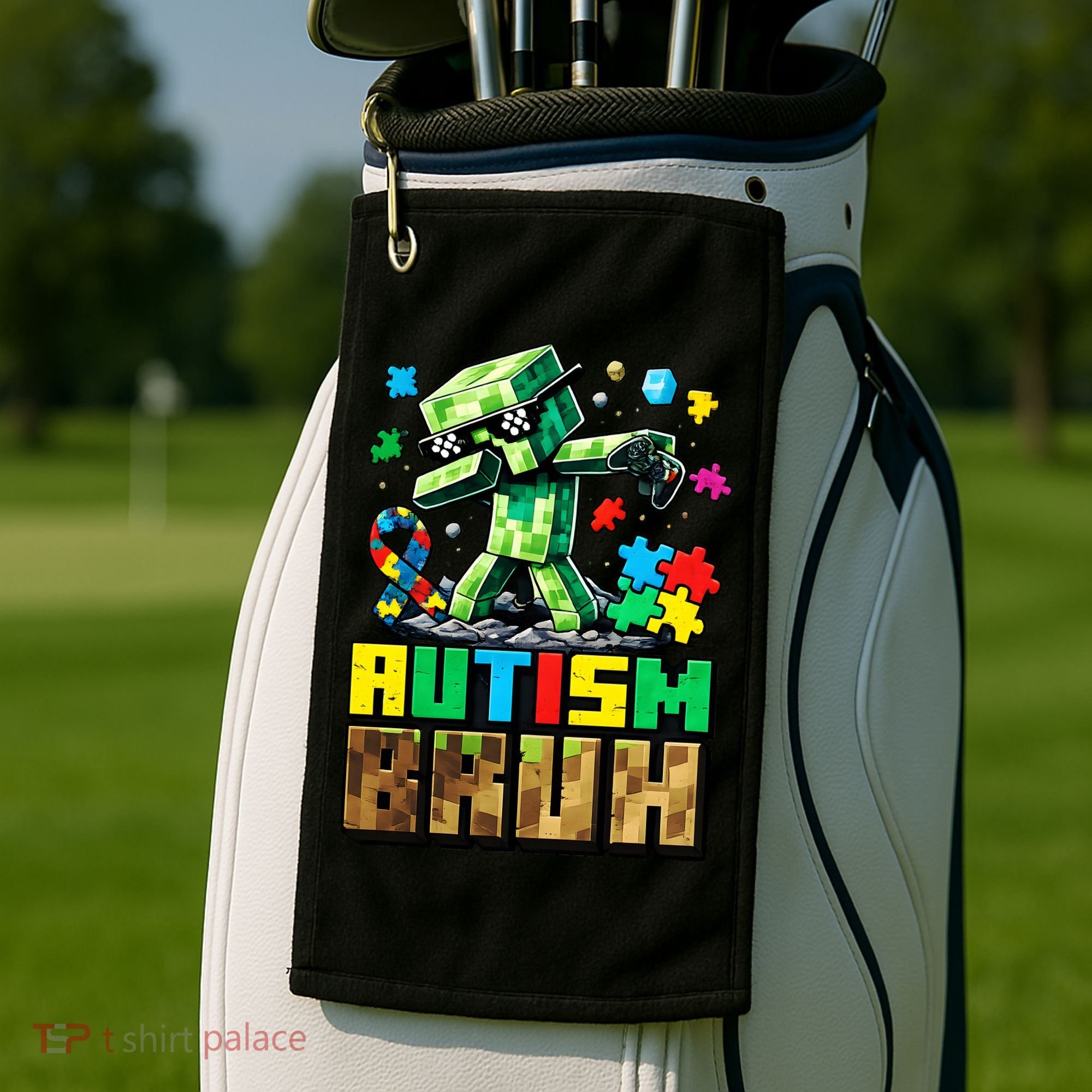 Autism Bruh Dab ASD Awareness Gameing Golf Towel