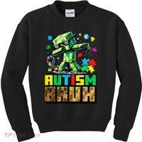 Autism Bruh Dab ASD Awareness Gameing Kids Sweatshirt thumb 0