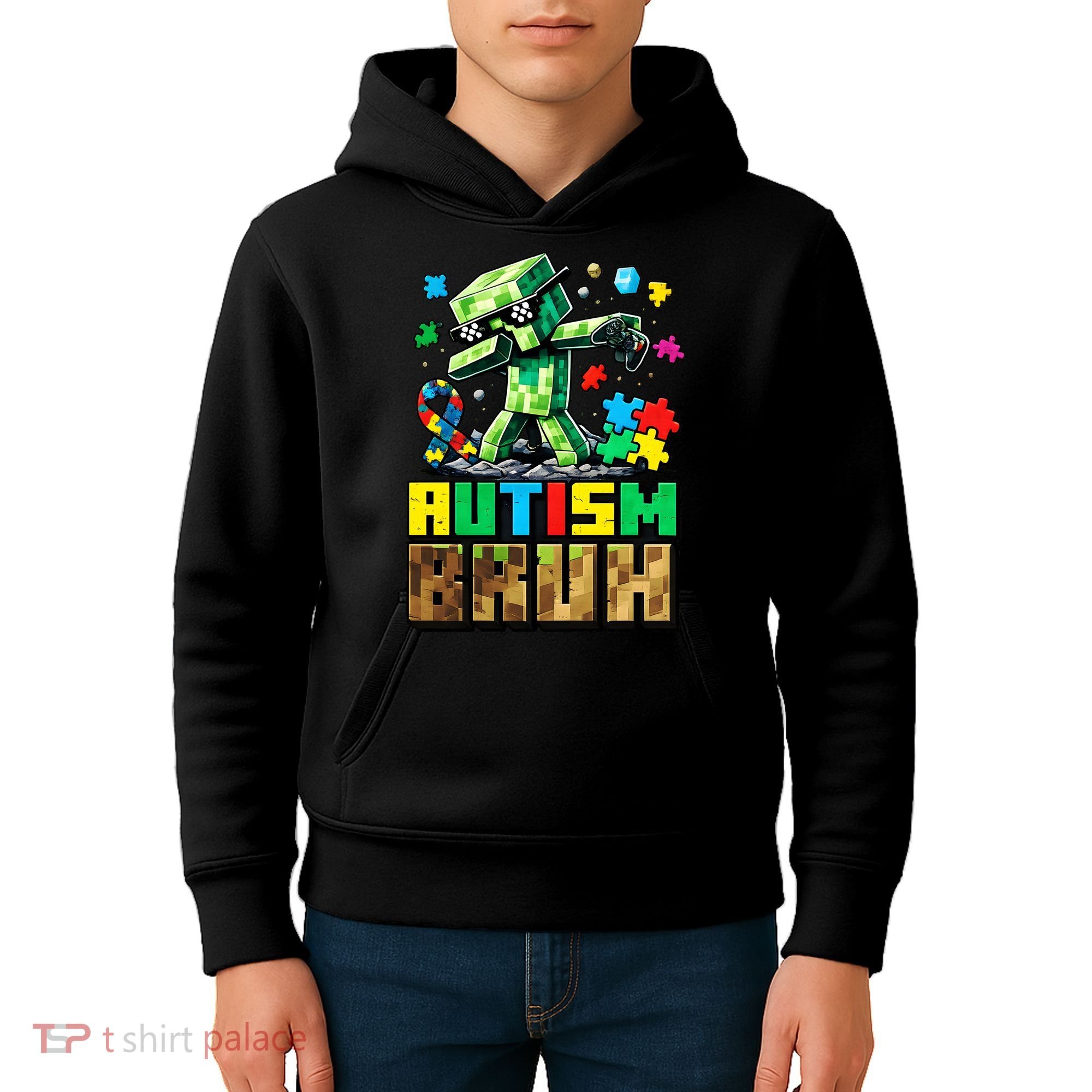 Autism Bruh Dab ASD Awareness Gameing Kids Hoodie