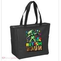 Autism Bruh Dab ASD Awareness Gameing Tote Bag thumb 2