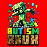 Autism Bruh Dab ASD Awareness Gameing Santa Hat thumb 1