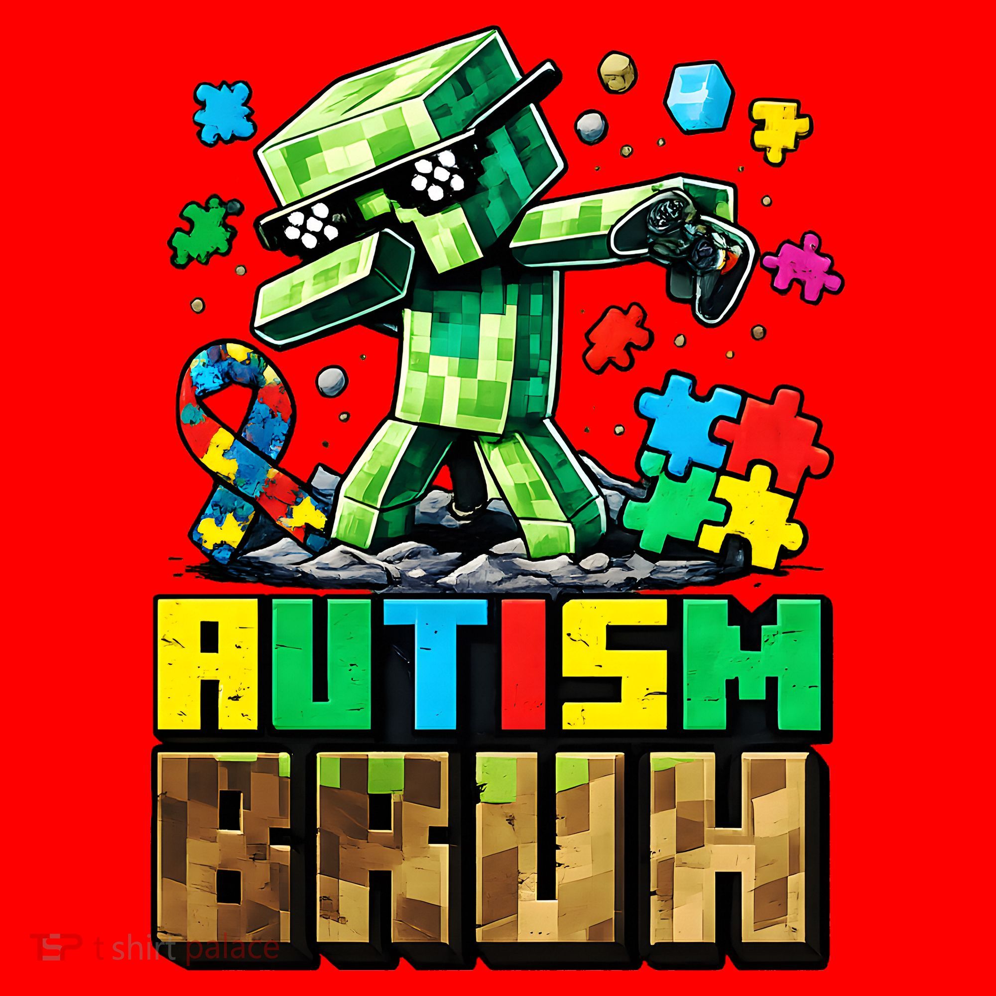 Autism Bruh Dab ASD Awareness Gameing Santa Hat