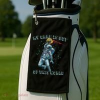 Astronaut Basketball Dunk Outer Space Game Out Of This World Golf Towel thumb 2