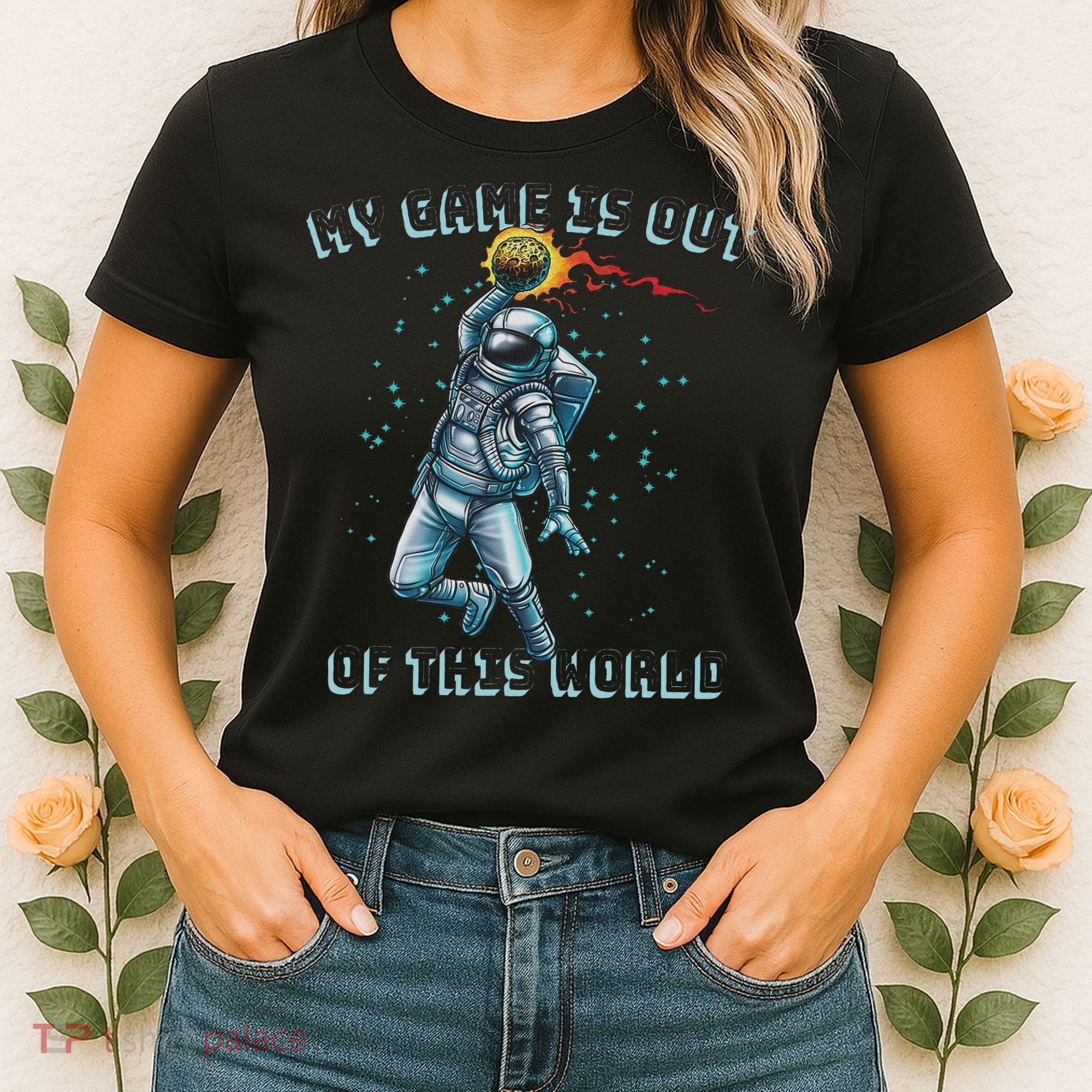 Astronaut Basketball Dunk Outer Space Game Out Of This World Women's T-Shirt