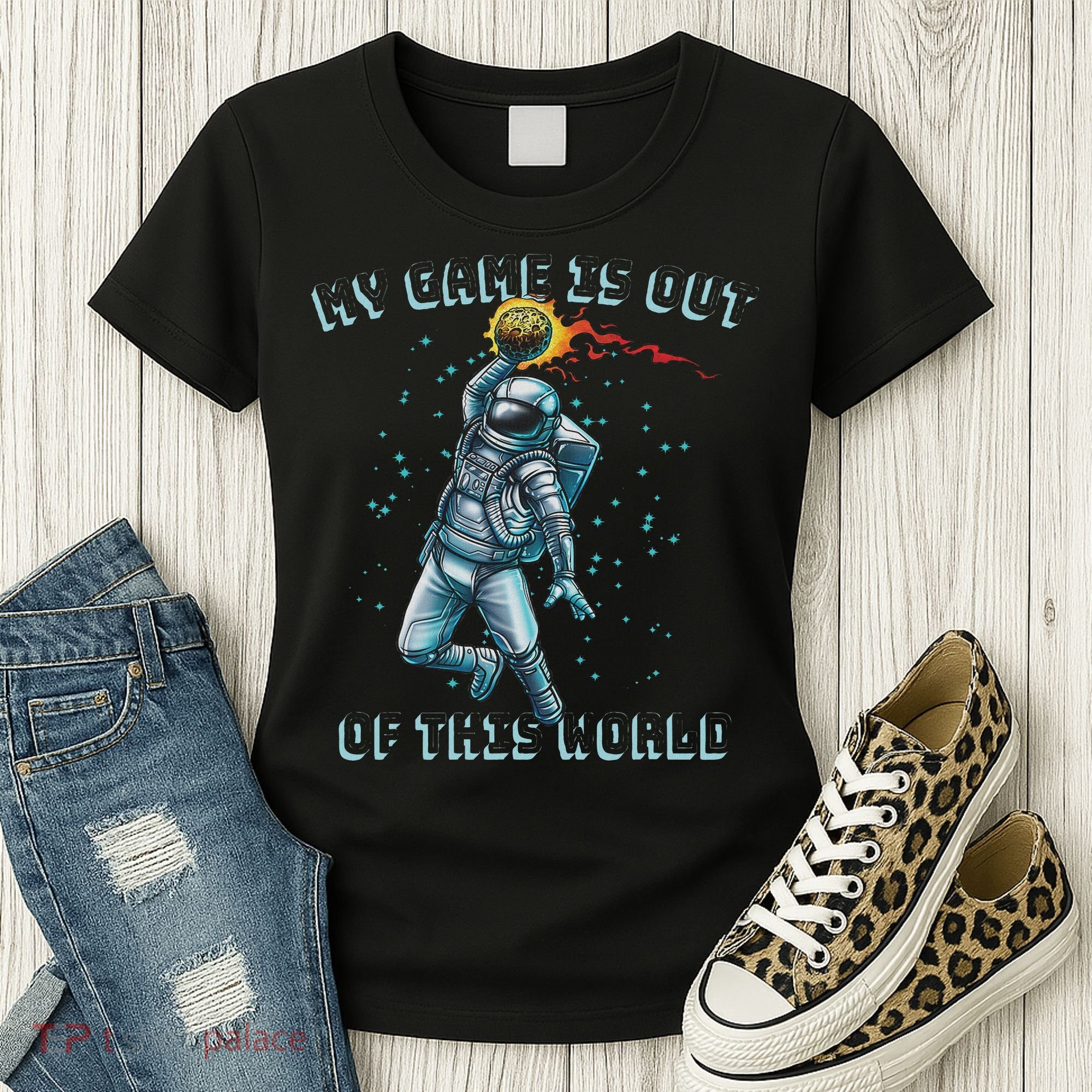 Astronaut Basketball Dunk Outer Space Game Out Of This World Women's T-Shirt