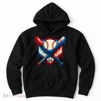 American Baseball Drip Graffiti Ball & Bat Hoodie thumb 0