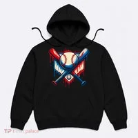American Baseball Drip Graffiti Ball & Bat Hoodie thumb 0