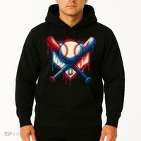 American Baseball Drip Graffiti Ball & Bat Hoodie thumb 2